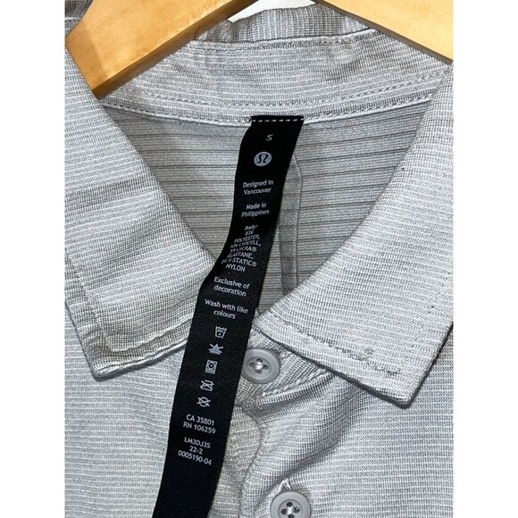 Lululemon Mens Gray Polo Shirt Size S small - Picture 3 of 8